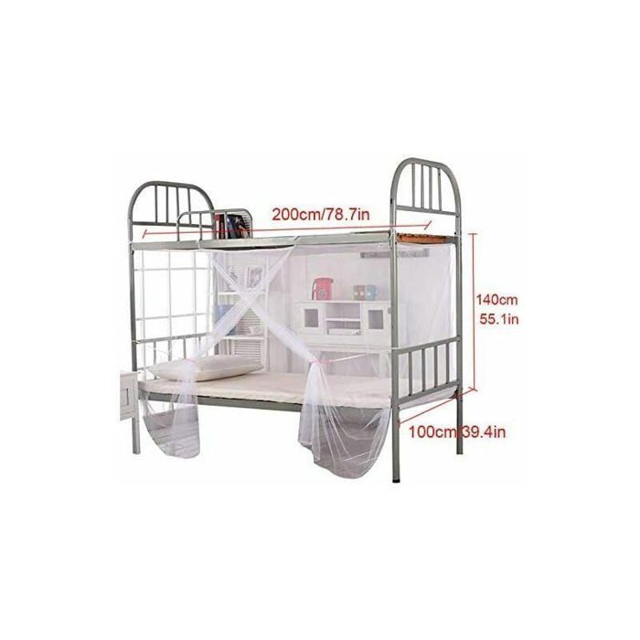 Mosquito net - NAMOTU - 1.4 m high - 1 x 2.0 m - Breathable polyester - Easy installation