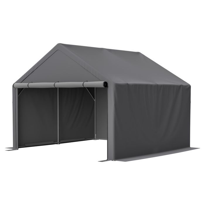 CDISPLAY Caseta de jardín con almacenamiento, 305 × 296 × 233 cm, garaje para bicicletas, refugio multiusos.