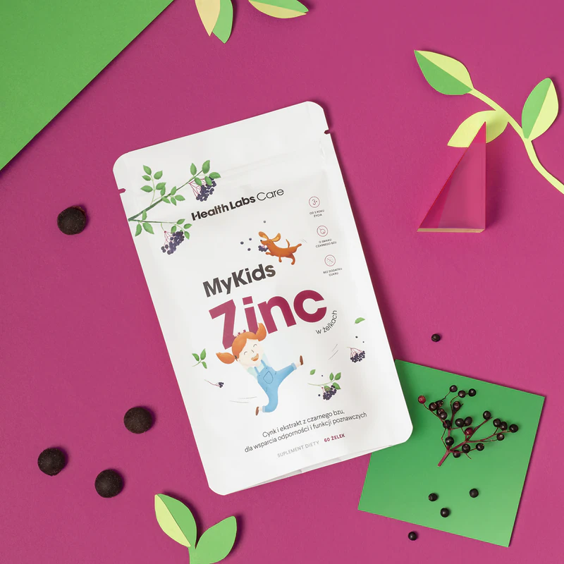 Cápsulas mastigáveis de zinco do suplemento alimentar Health Labs Care MyKids Zinc.