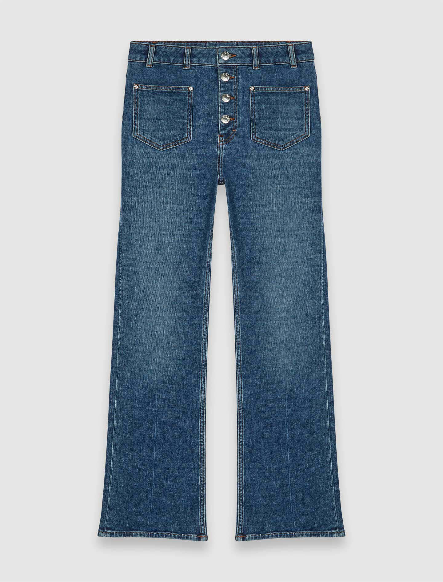 Jeans denim cu buzunare-Albastru