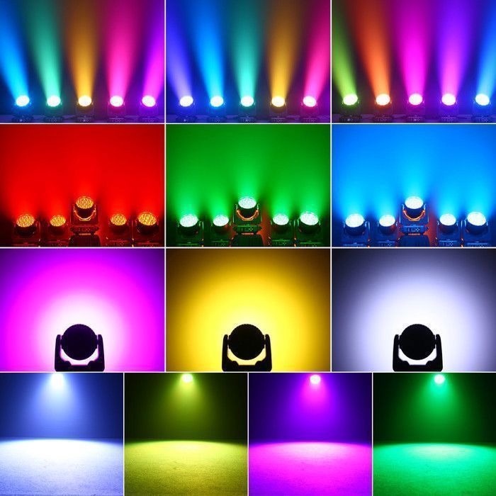 UKing DJ Lyre LED RGBW DMX512 - 19x20W Lumière de Scène Zoom Beam Wash  Écran LCD - Jeux de Lumiere DJ Pack de 2 Avec Flightcase