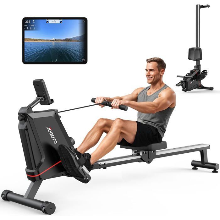 Rameur d'appartement - JOROTO - JR30 - Résistance magnétique 40 kg - Moniteur Bluetooth - Charge max 160 kg