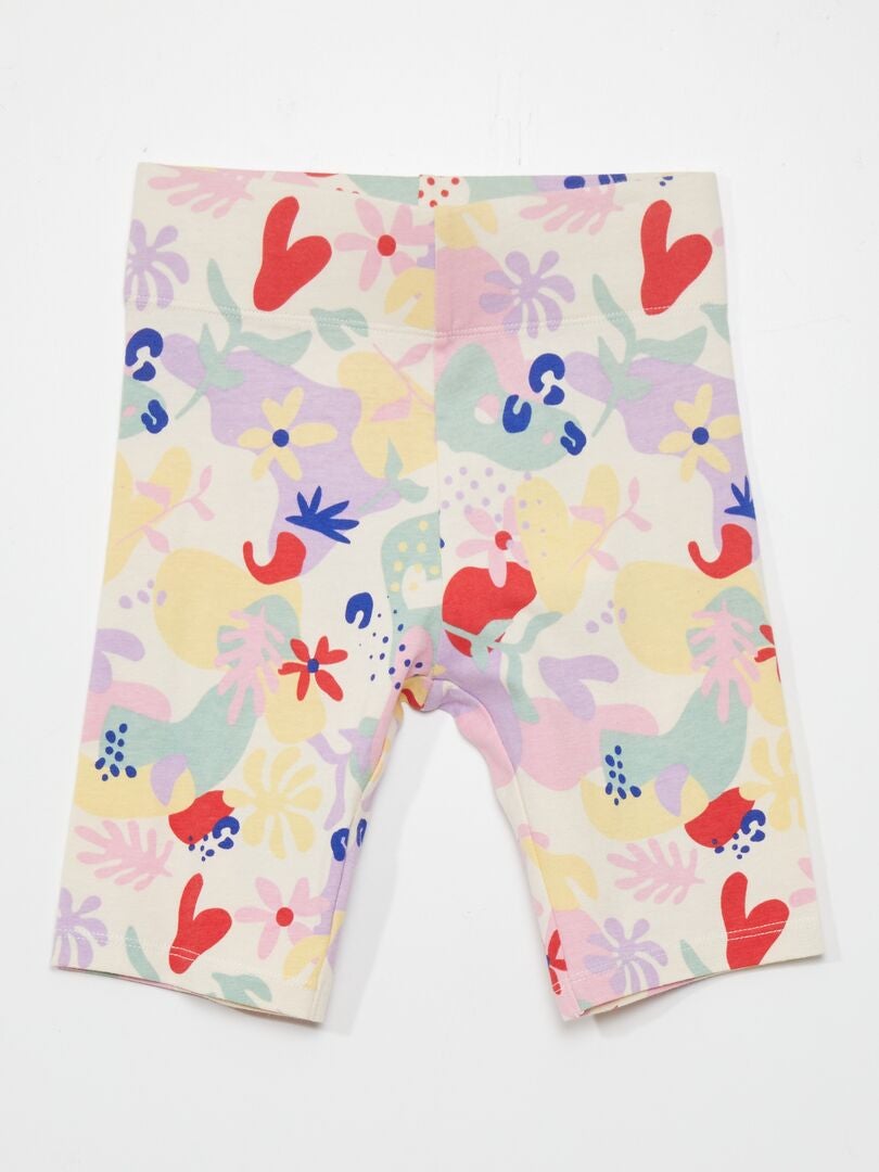 Pantalones cortos de ciclismo de algodón elástico - BLANCO