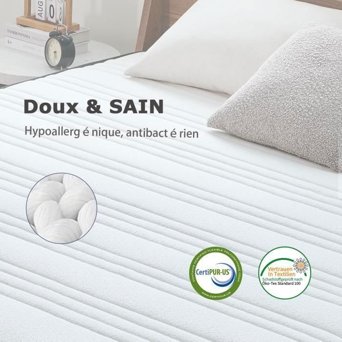 Materasso ibrido SUILONG 120x190 con molle insacchettate e memory foam, spessore 25 cm, 7 zone di comfort, rigido.