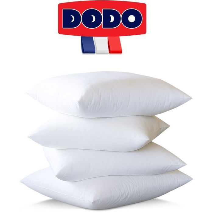 DODO - Set di 4 cuscini morbidi - 60 x 60 cm - 100% poliestere VOLUPT'AIR - Bianco