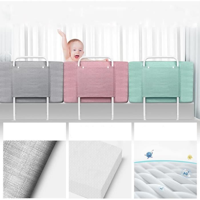 LARS360 Barrière de lit Réglable en Hauteur 50 cm Bébé Barrière Protection Lit Enfant Peut être combiné librement,démonté,lavé Vert