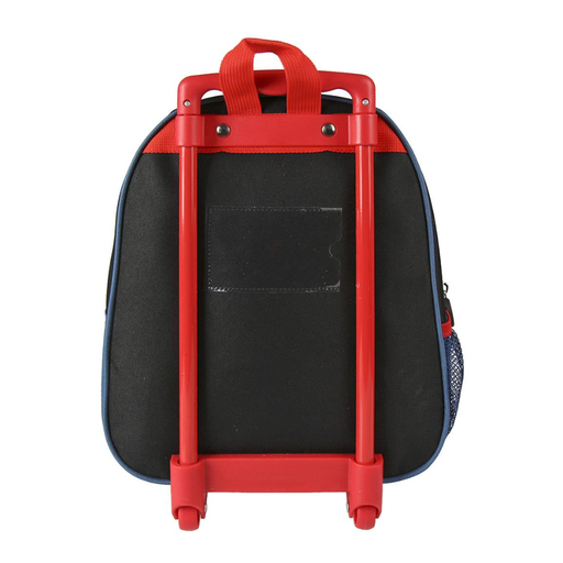 Mochila Con Tirador Y Ruedas De Spiderman 25x31x10 cm
