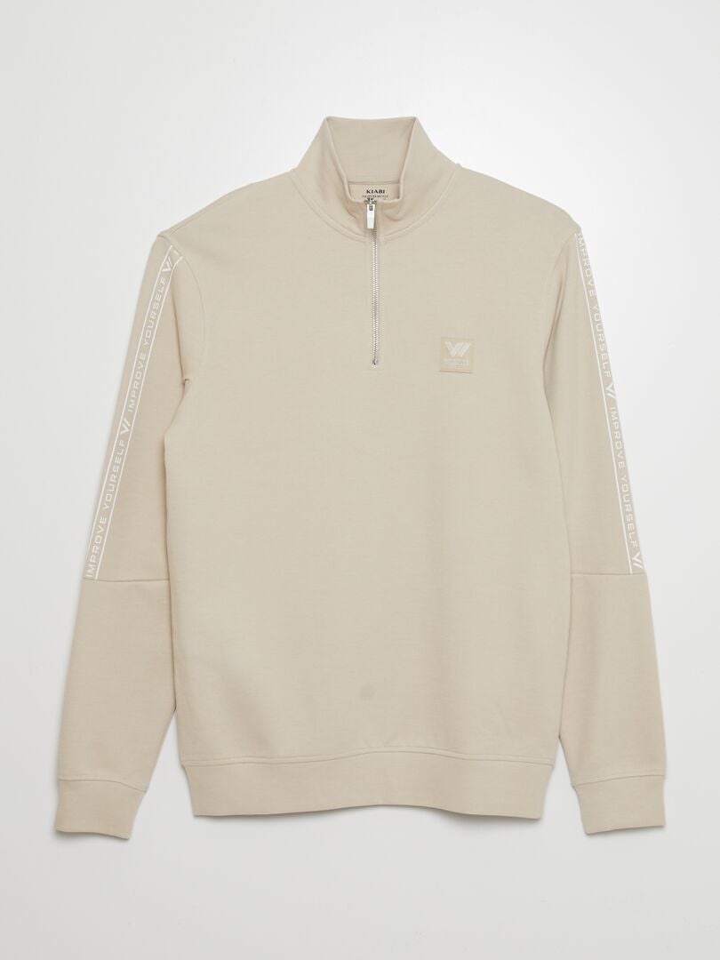 Sweatshirt met inspirerende tekst - BEIGE