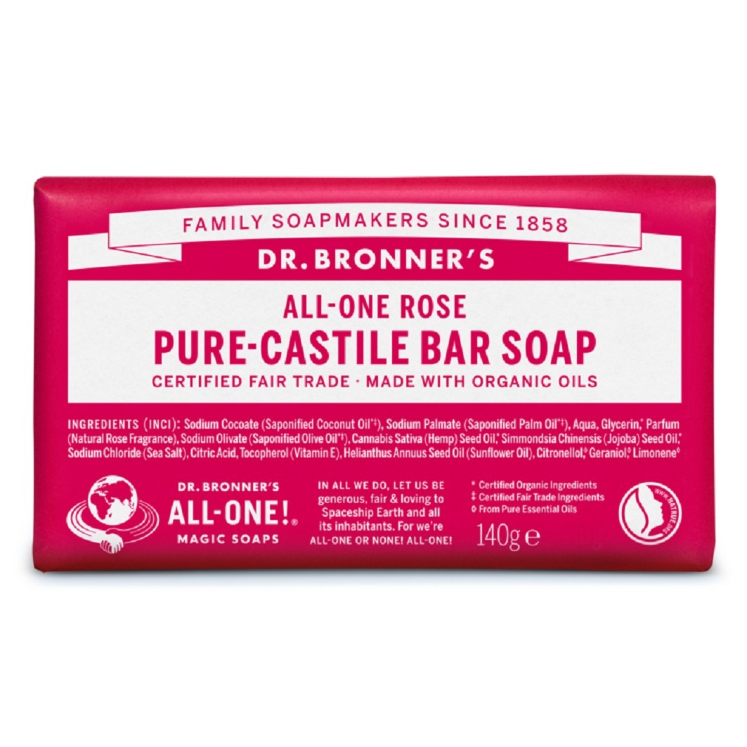Jabón de manos de rosas Dr. Bronner's - 140 g