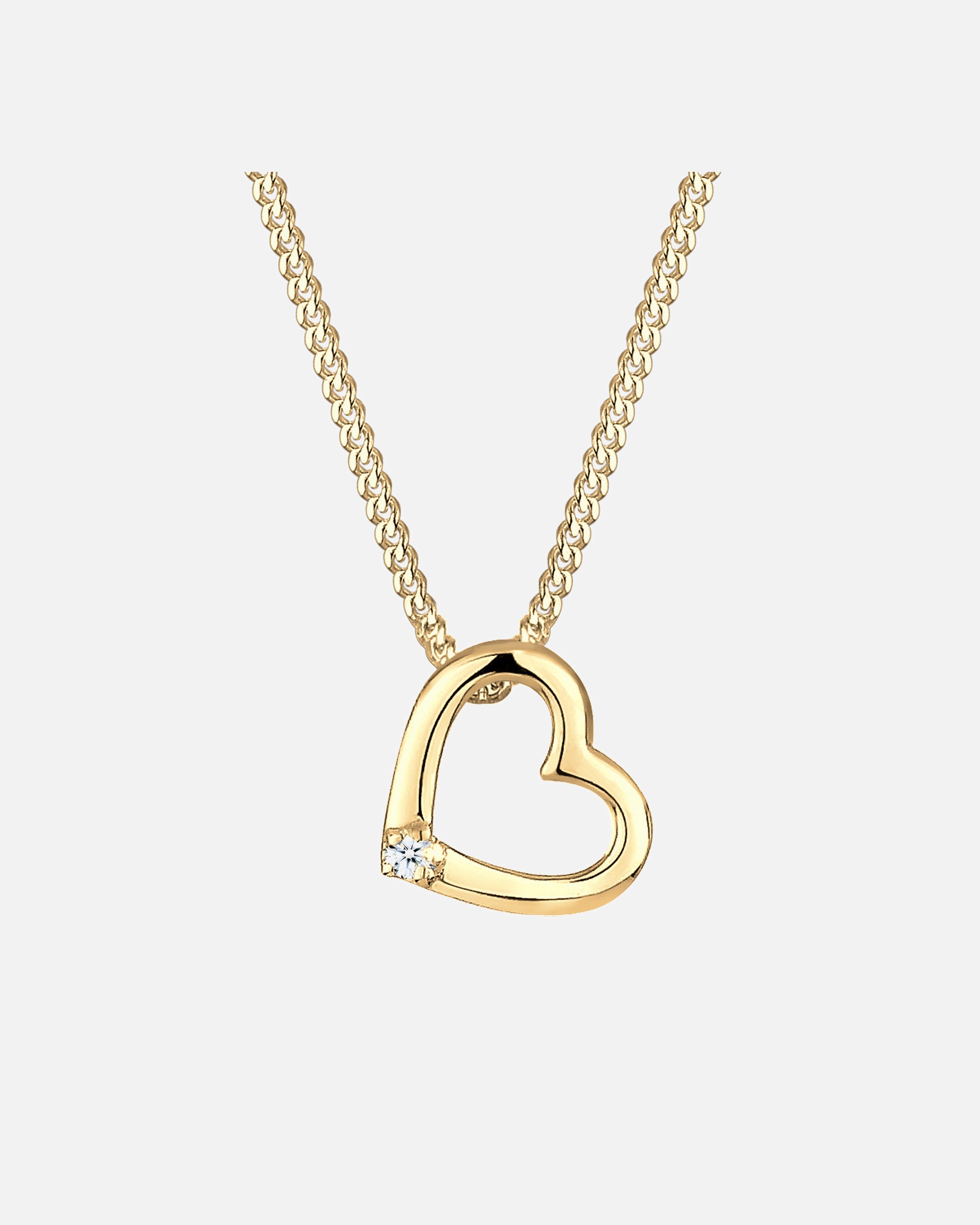 Elli DIAMONDS Femmes Pendentif Coeur Amour Délicat avec Diamant (0.015 ct.) en Argent Sterling 925