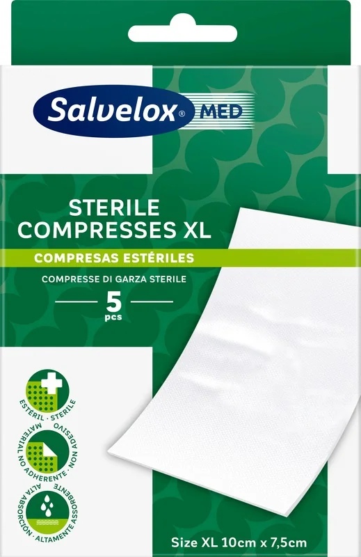 SALVELOX Sterile Gaze-Kompressen Salvelox XL Größe 5 Stück.
