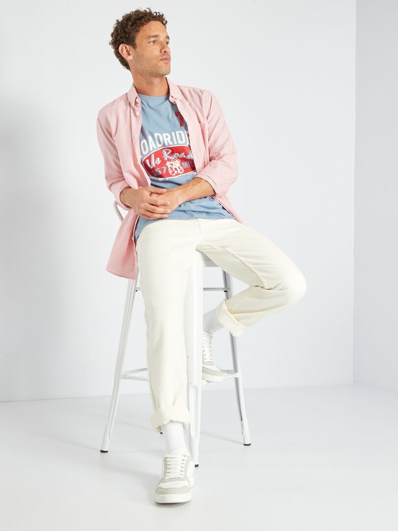 Camiseta de punto estampada - AZUL