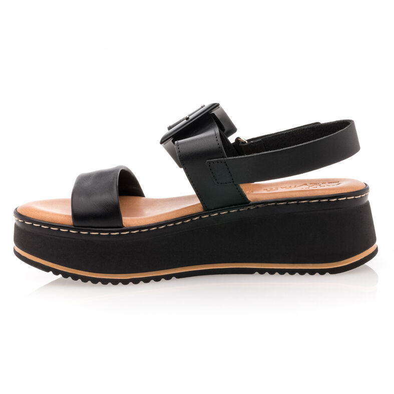 Svarte sandaler / sko med åpen tå til dame