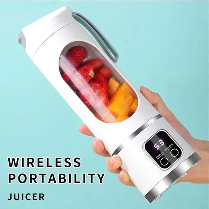 Licuadora portátil recargable por USB – Mini licuadora con 12 cuchillas, tres modos, fácil de limpiar, jugo fresco