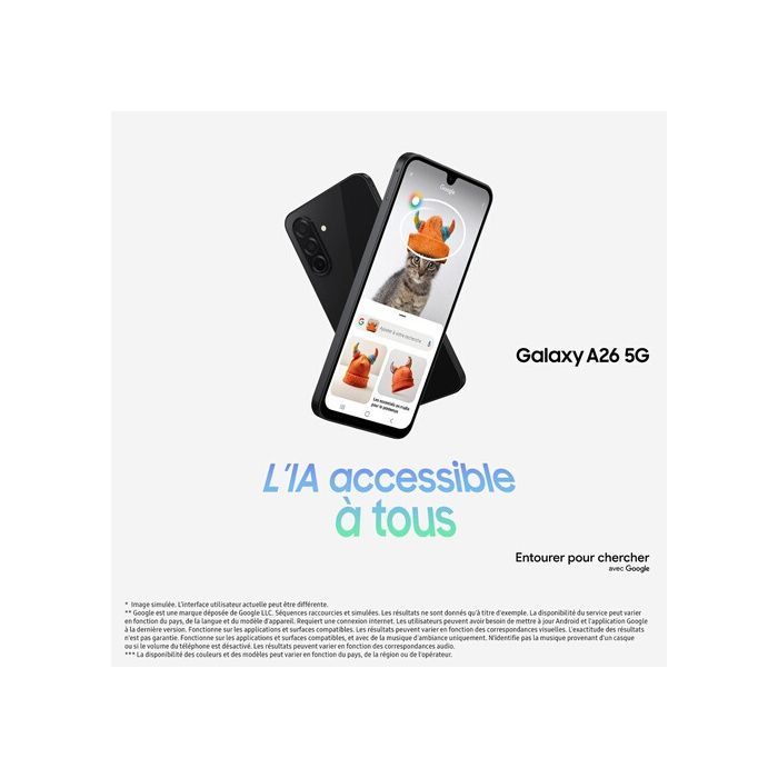 Smartphone - SAMSUNG - Galaxy A26 - 256 Go - 8 Go RAM - 5G - Écran 6,7