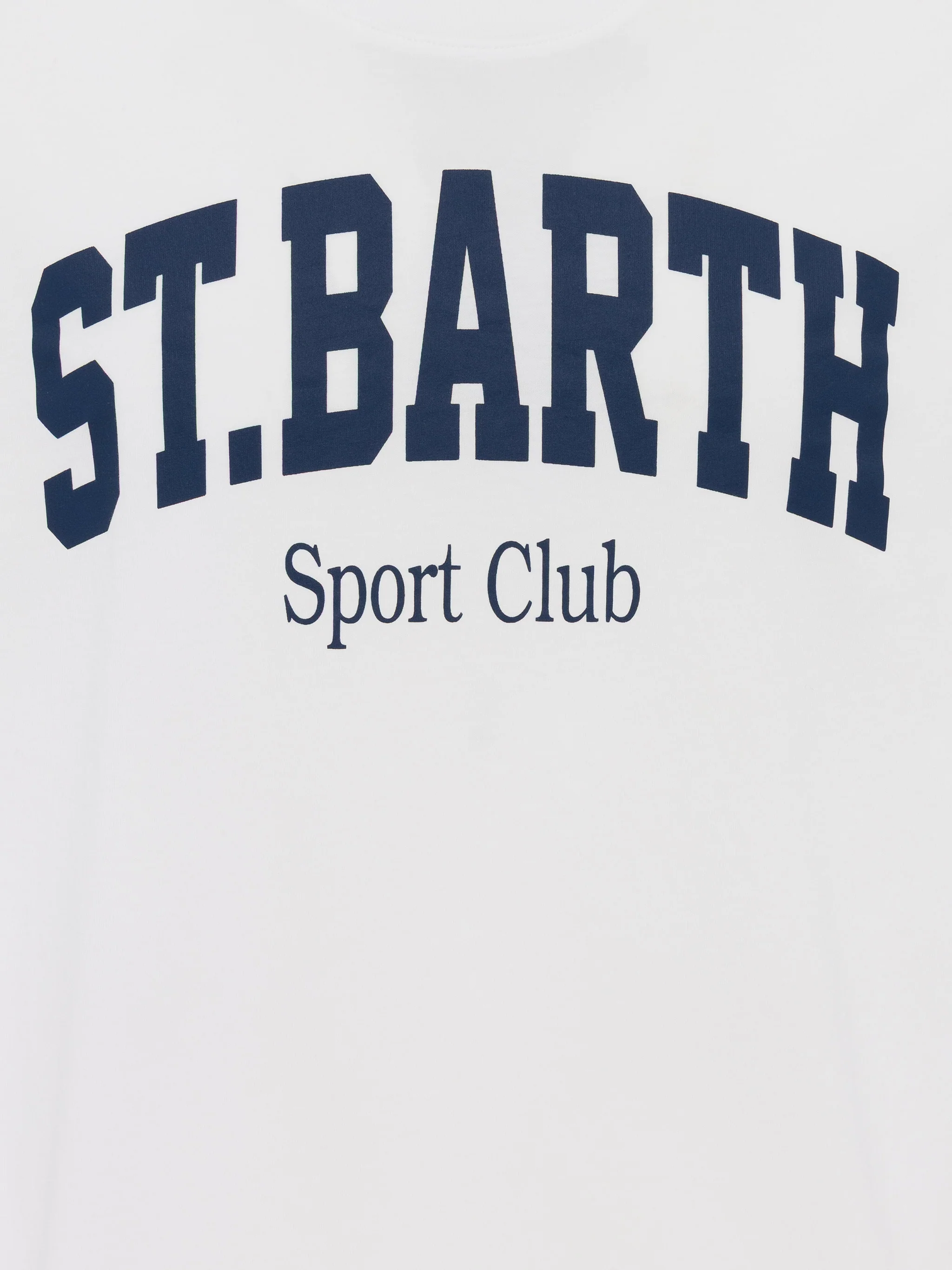 T-shirt voor heren van biologisch katoen met St. Barth Sport Club-opdruk.