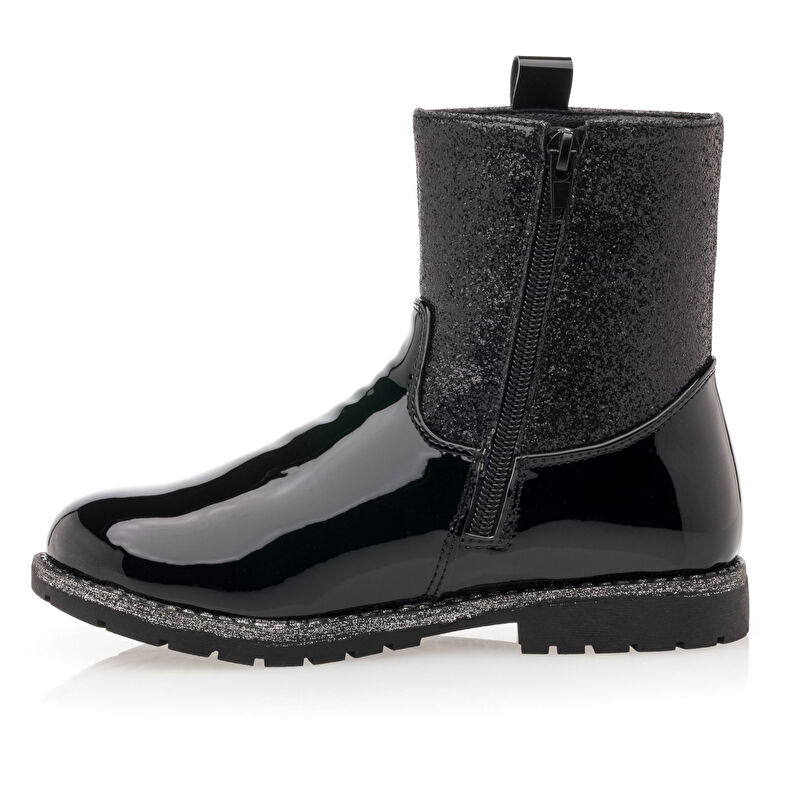 Schwarze Mädchenstiefel/Stiefeletten