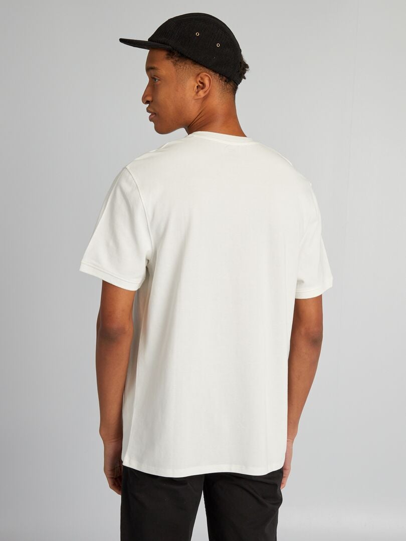 Effen katoenen piqué poloshirt voor personen langer dan 190 cm - WIT