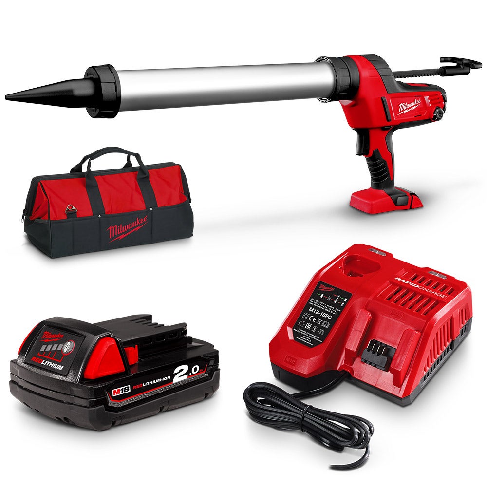 Kit de pistola de calafetagem MILWAUKEE 18V 2.0Ah C18PCG600A-201B