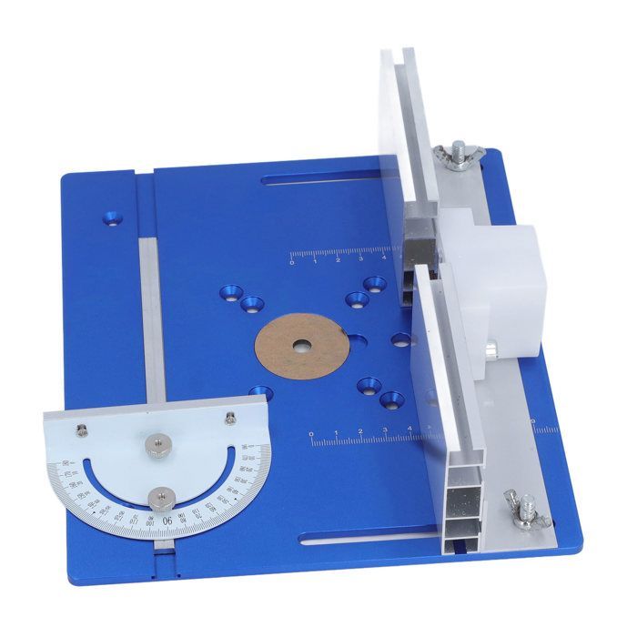 Placa de inserción de aluminio para mesa de fresadora OMABETA, placa de inserción de aleación para mesa de fresadora, sierra de bricolaje, azul