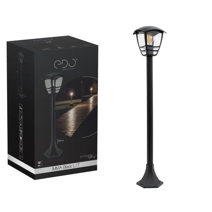 Luminária de chão IMMA EDO Garden Line - Preta - Alumínio - IP44 - Soquete E27 - 175x175xA995
