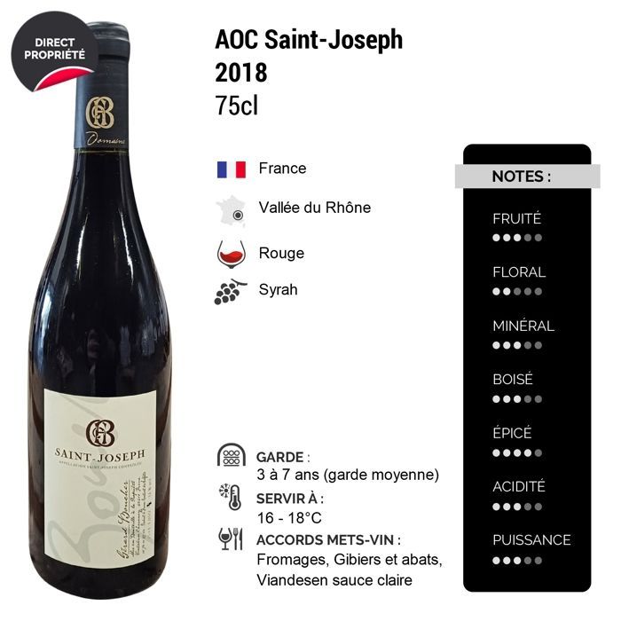 Gerard Boucher Saint-Joseph 2018 - Rotwein aus dem Rhônetal (6x75cl)