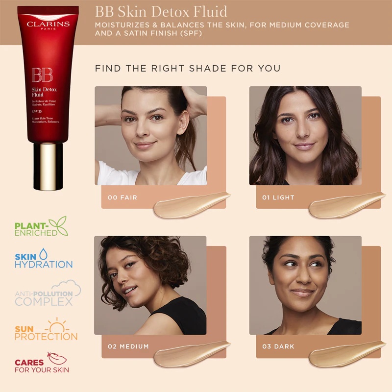Clarins BB Skin Detox Fluid vlažilna BB krema SPF 25