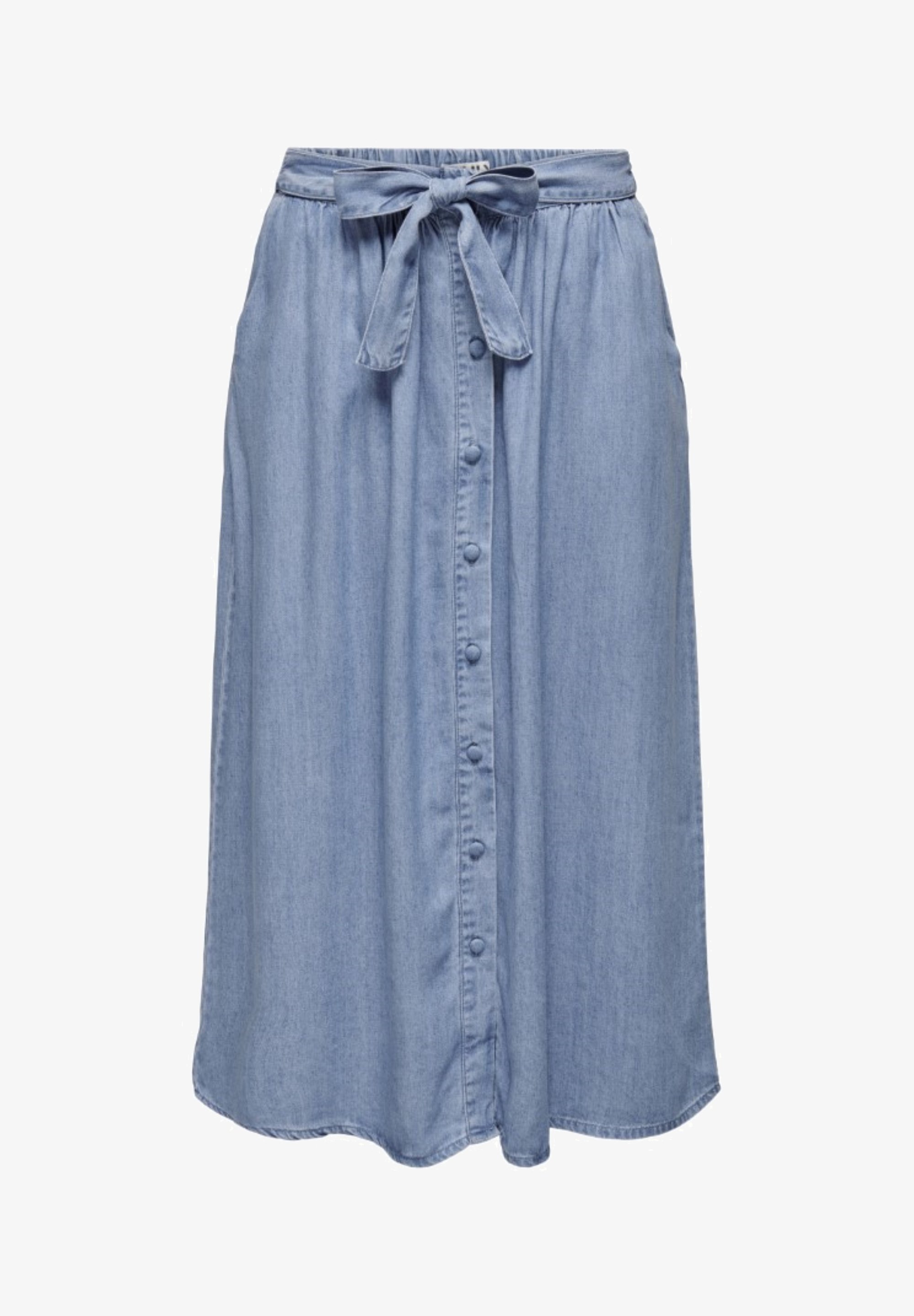 ALLEEN HIGH WAIST MIDI - A-lijn rok - lichtblauwe denim