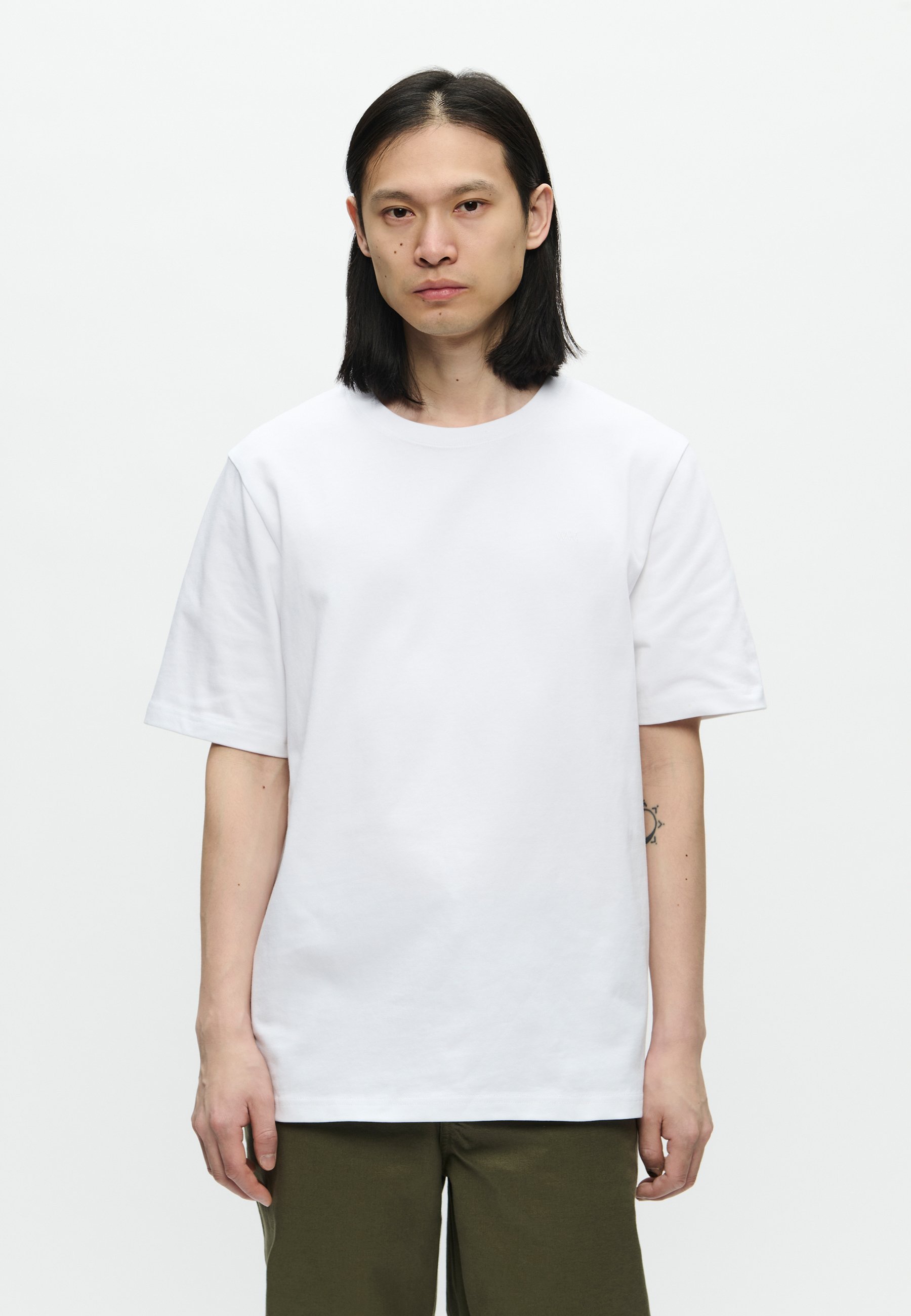 WOOD WOOD Basic T-Shirt – strahlend weiß