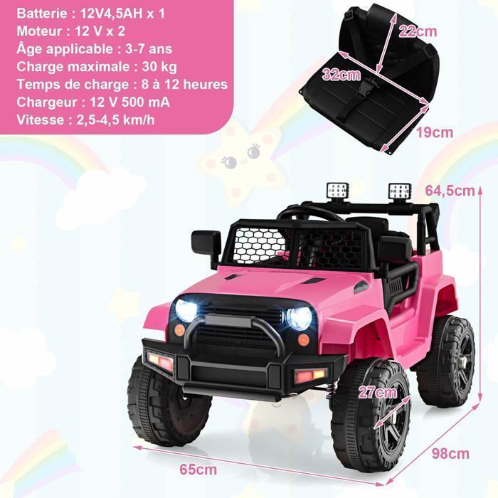 Quad eléctrico GOPLUS de 12 V para niños de 3 a 8 años con control remoto 2.4G - Capacidad de carga de 30 kg - Bocina y música - Velocidad de 2.5 a 4.5 km/h - Rosa