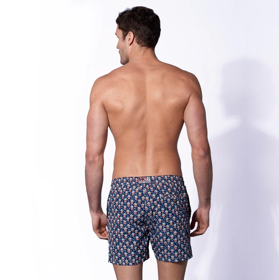 Costume da bagno da uomo in tessuto leggero con stampa pop corn