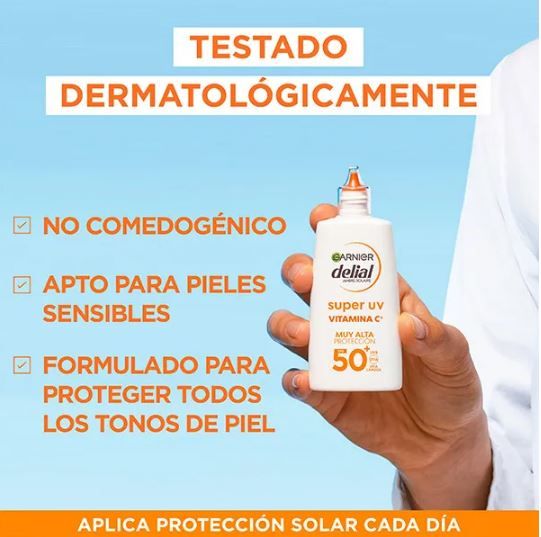 Delial Super UV C vitamīna FPS50 krēmveida sejas fluīds pret niezi Sejas aizsardzība