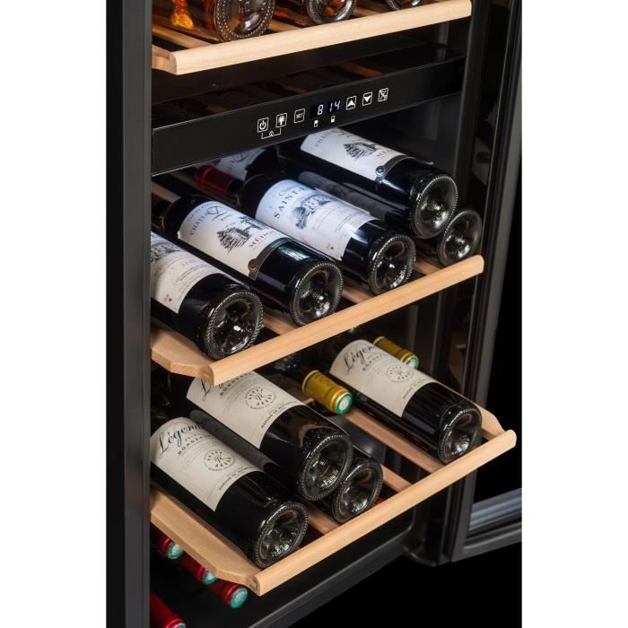 Serving wine cellar - LA SOMMELIERE - SLS90DZ - 91 bottles - Reversible glass door - Energy class G - 48 x 57.5 x 128.5 cm - Black