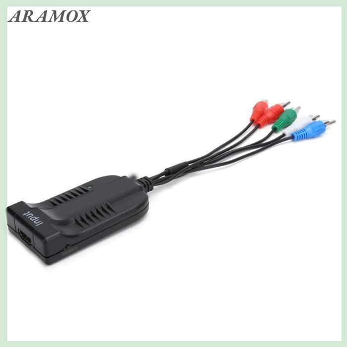 ARAMOX Convertisseur compatible HDMI vers YPBPR Convertisseur vers YPBPR, Adaptateur Vidéo Composante RGB video videoprojecteur