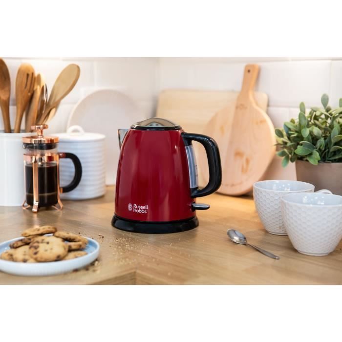 Compact Red Kettle - RUSSELL HOBBS 24992-70 - 1L Capacity - Removable Limescale Filter