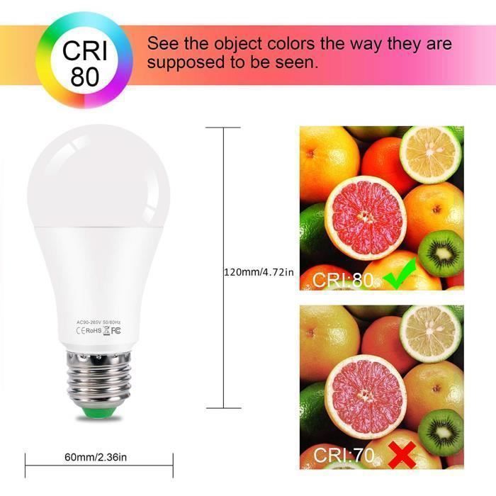 Edison Color Changing LED Bulb HYDONG 10W E27 Dimmable RGBW LED Bulbs - RGB 12 colors (Pack of 2)
