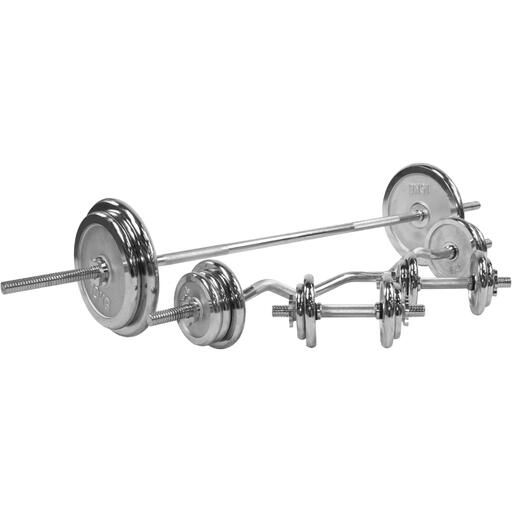 Gorilla Sports Universal-Station mit verchromtem Hantelset 108 kg