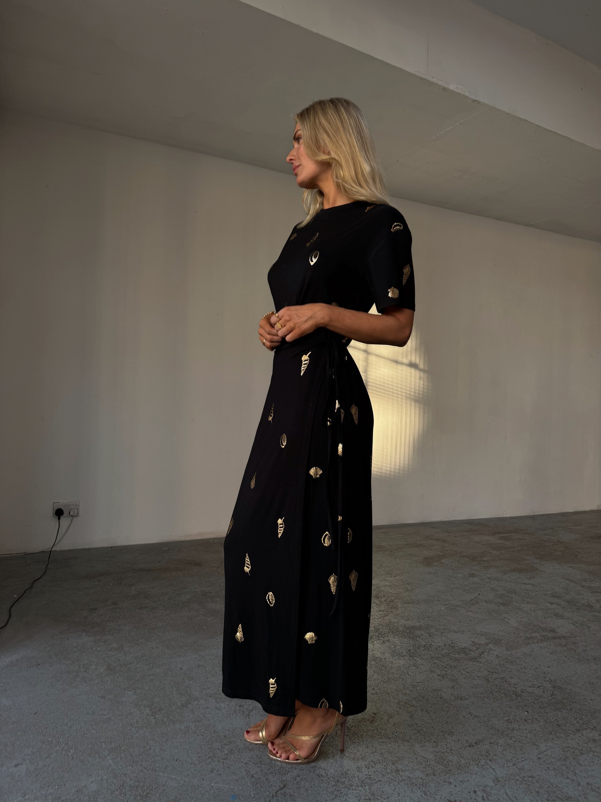 Never Fully Dressed MIDI LEIA JURK - Jersey jurk - zwart