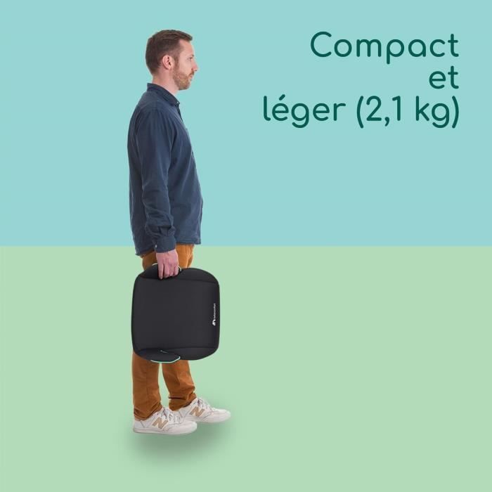 Seggiolino auto BEBECONFORT Manga i-Fix, rialzo ISOFIX, per bambini dai 6 ai 12 anni, da 22 a 36 kg, altezza 125-150 cm, colore nero fumé.