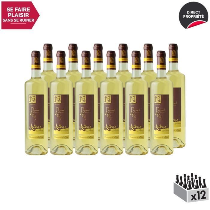 Val de Loire Audace Moelleux Blanc - Lot de 12x75cl - Vignoble Drouard - Vin IGP Blanc du Val de Loire - Cépage Melon de Bourgogne