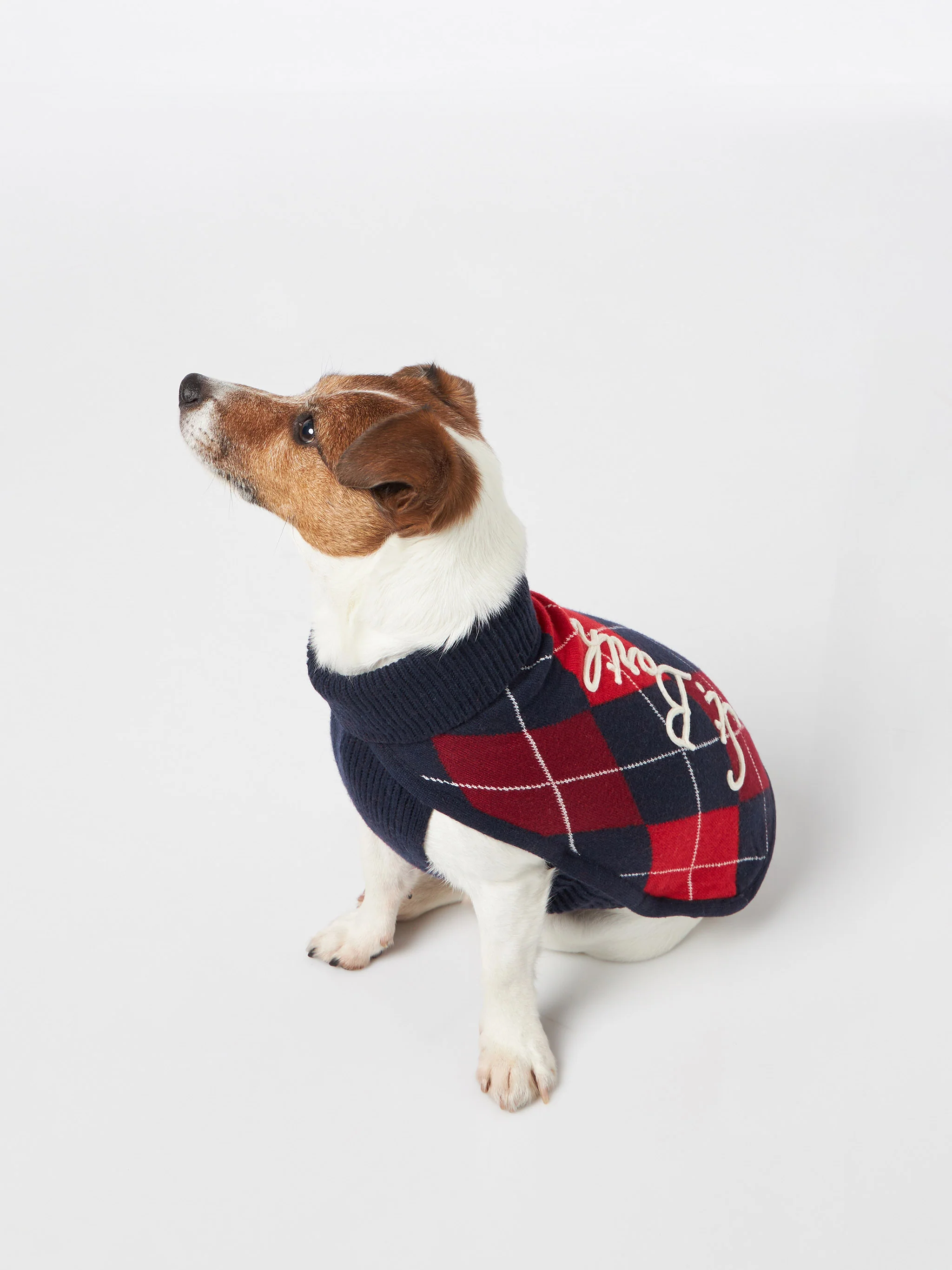 Trui voor honden met argyleprint