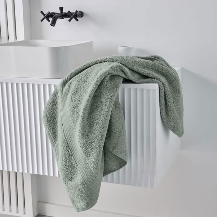 TODAY Essential - Pack de 10 toallas de baño de 50x90 cm, 100% algodón, color celadón.
