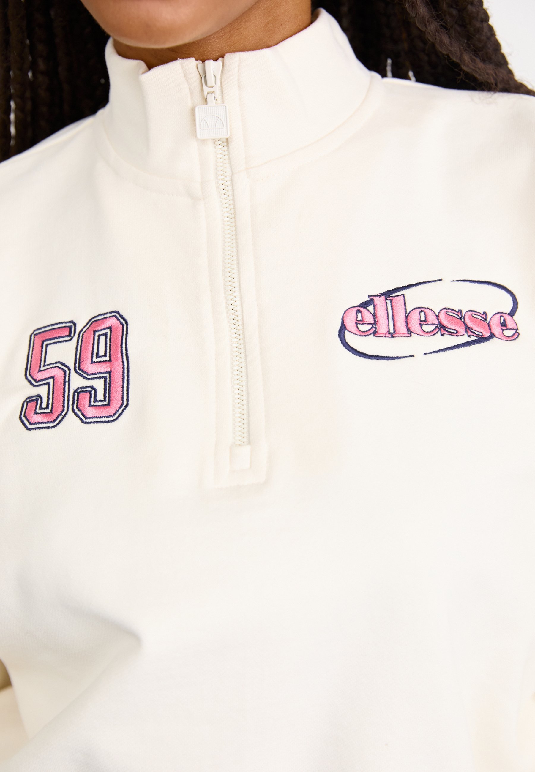 Ellesse CONSTANTA 1/4 ZIP - Pulover z zadrgo - umazano bela
