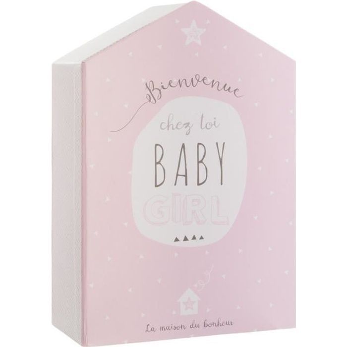 Set de regalo para bebé con caja de recuerdos + marco de fotos - ROSA