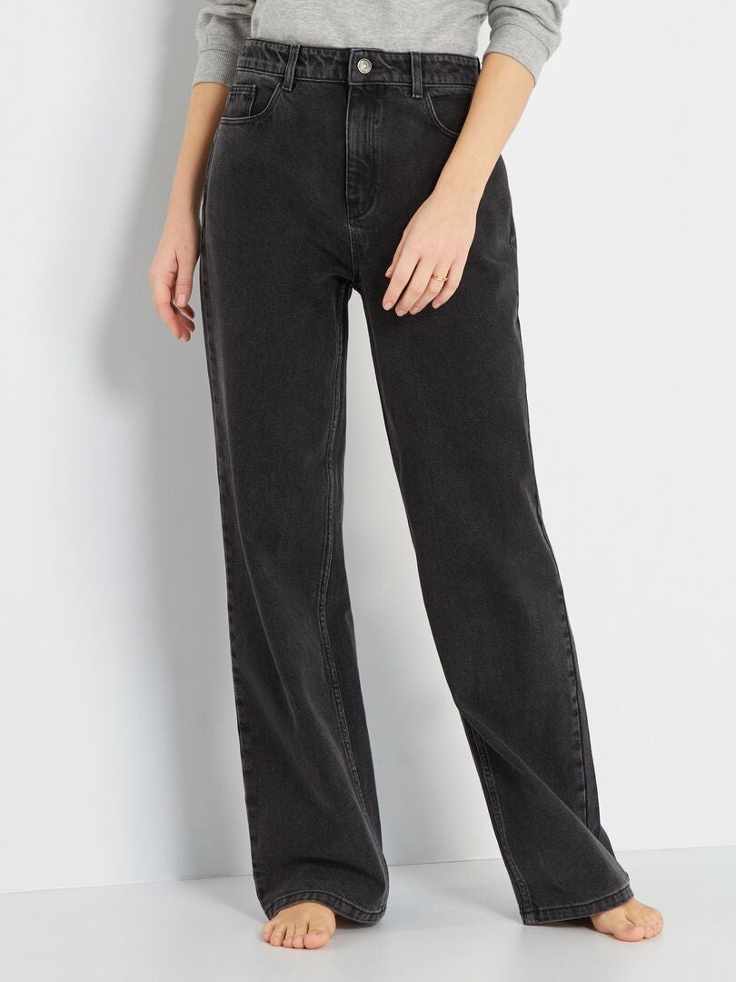 Calça jeans de perna larga - tamanho 32L - preta