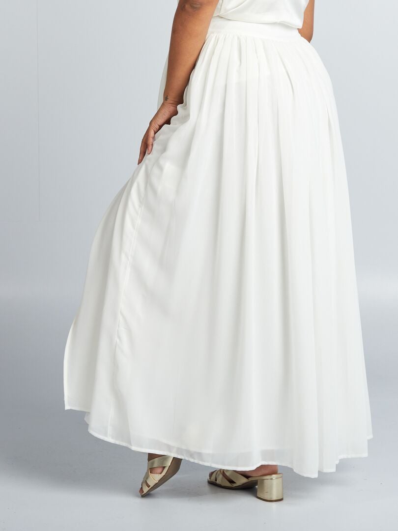 Lange tule rok - wit