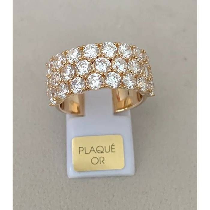 Anillo - BIJOUXIA - Circonita cúbica microengastada - Chapado en oro de 18 quilates - Unisex - Nuevo