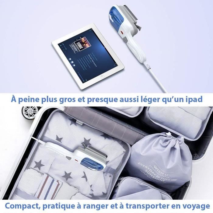 Défroisseur Vapeur Portable -Fer à Repasser de Voyage -Repassage à la main -Adapté tous Tissus Coton Soie Laine