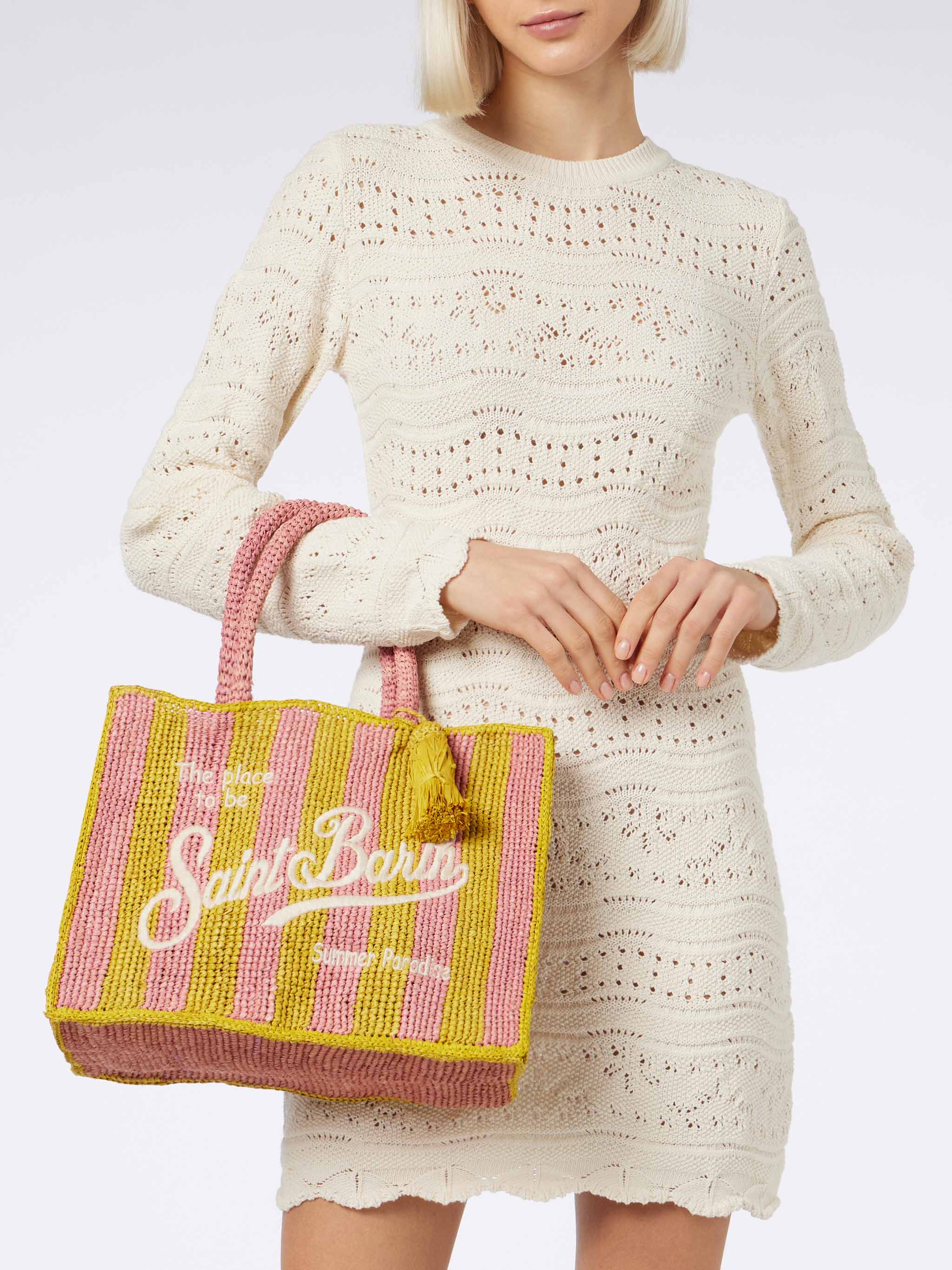 Sac Colette en raphia rayé