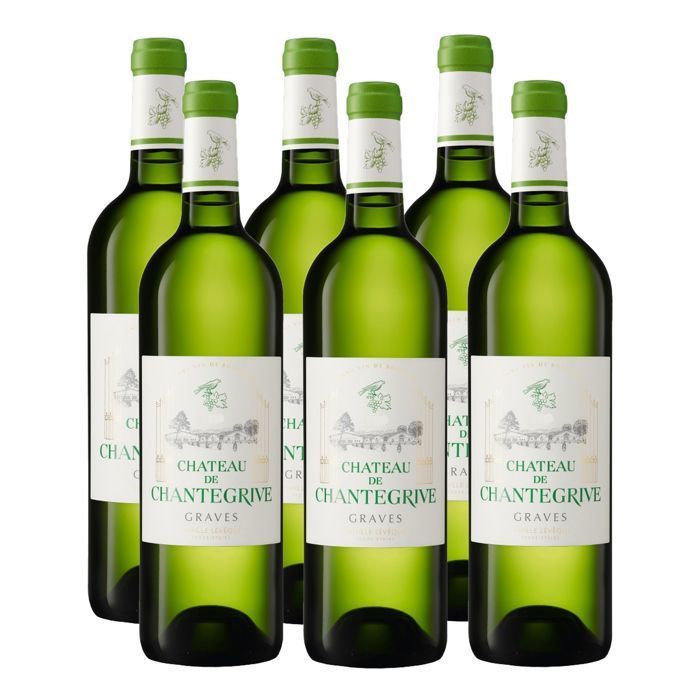CHATEAU DE CHANTEGRIVE BLANC 2020 - GRAVES - VIN BLANC DE BORDEAUX - LOT DE 6X75CL